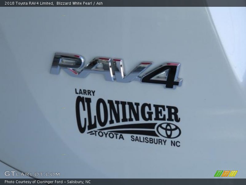 Blizzard White Pearl / Ash 2018 Toyota RAV4 Limited