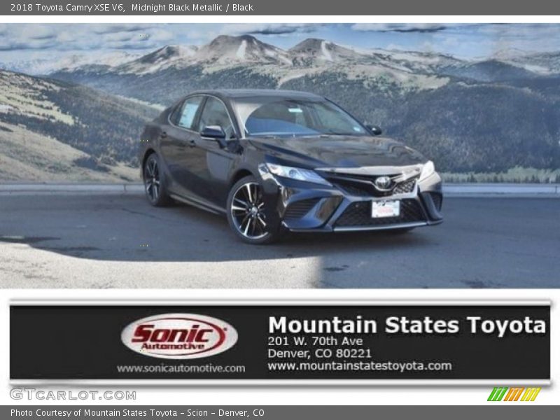 Midnight Black Metallic / Black 2018 Toyota Camry XSE V6