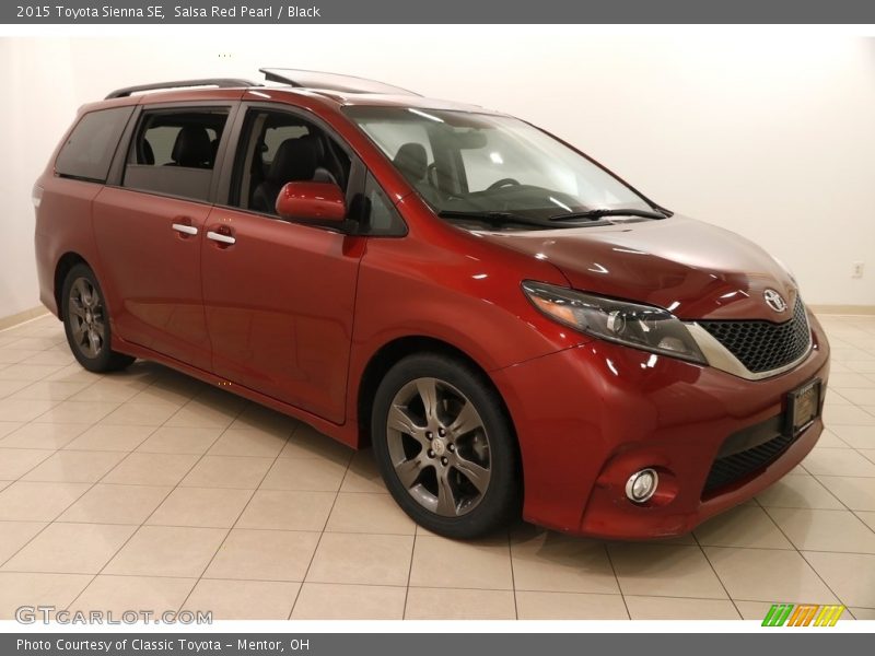 Salsa Red Pearl / Black 2015 Toyota Sienna SE