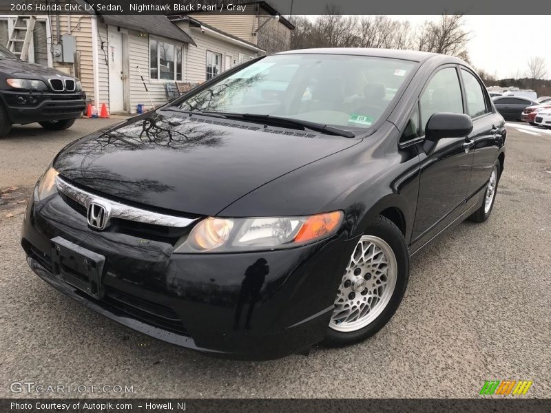 Nighthawk Black Pearl / Gray 2006 Honda Civic LX Sedan