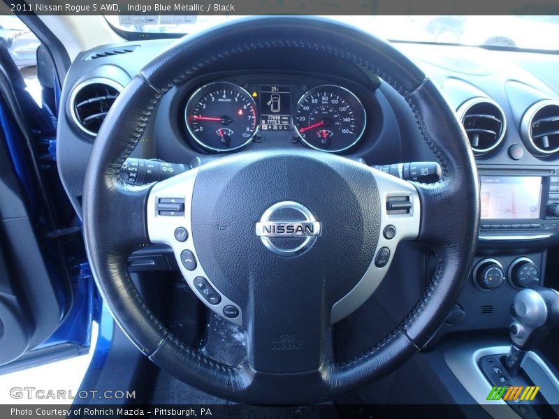 Indigo Blue Metallic / Black 2011 Nissan Rogue S AWD