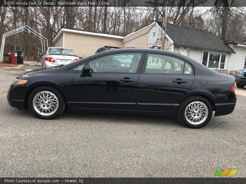 Nighthawk Black Pearl / Gray 2006 Honda Civic LX Sedan