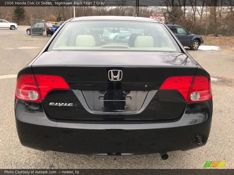 Nighthawk Black Pearl / Gray 2006 Honda Civic LX Sedan