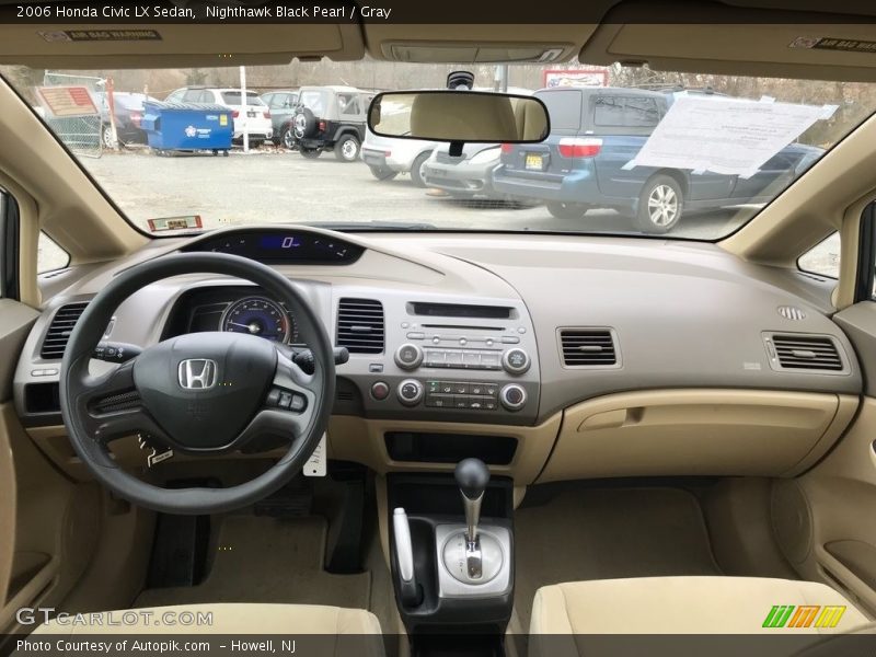 Nighthawk Black Pearl / Gray 2006 Honda Civic LX Sedan