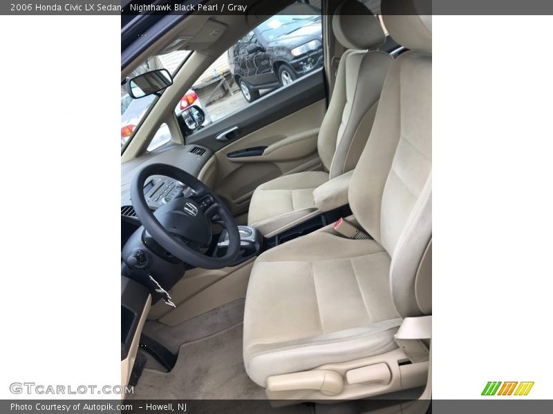 Nighthawk Black Pearl / Gray 2006 Honda Civic LX Sedan