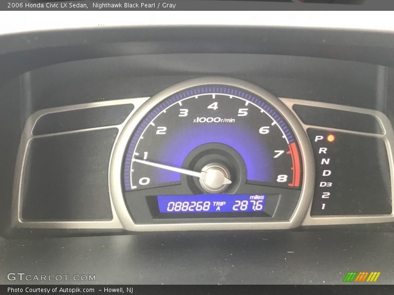 Nighthawk Black Pearl / Gray 2006 Honda Civic LX Sedan