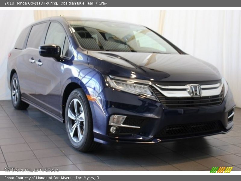 Obsidian Blue Pearl / Gray 2018 Honda Odyssey Touring