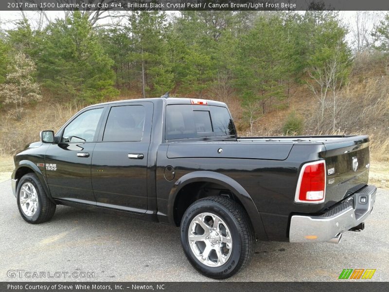 Brilliant Black Crystal Pearl / Canyon Brown/Light Frost Beige 2017 Ram 1500 Laramie Crew Cab 4x4