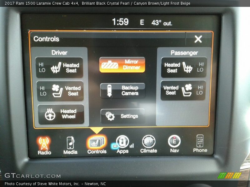 Controls of 2017 1500 Laramie Crew Cab 4x4