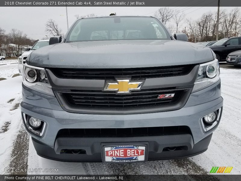 Satin Steel Metallic / Jet Black 2018 Chevrolet Colorado Z71 Extended Cab 4x4