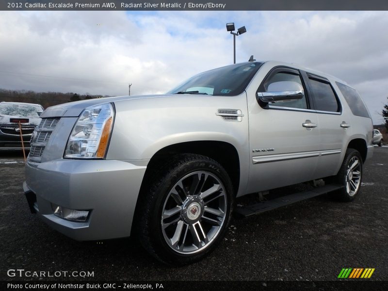 Radiant Silver Metallic / Ebony/Ebony 2012 Cadillac Escalade Premium AWD