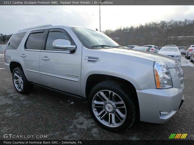 Radiant Silver Metallic / Ebony/Ebony 2012 Cadillac Escalade Premium AWD