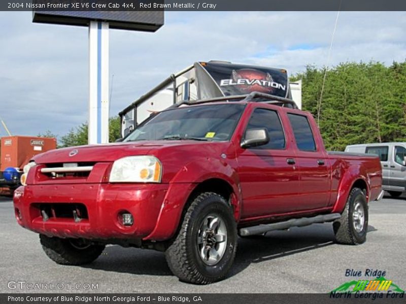 Red Brawn Metallic / Gray 2004 Nissan Frontier XE V6 Crew Cab 4x4