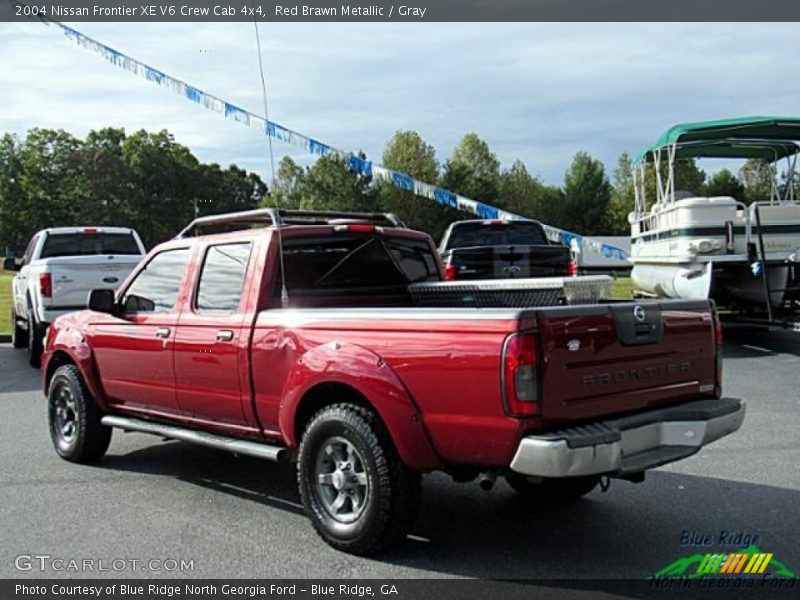 Red Brawn Metallic / Gray 2004 Nissan Frontier XE V6 Crew Cab 4x4