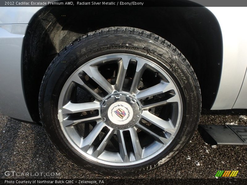 Radiant Silver Metallic / Ebony/Ebony 2012 Cadillac Escalade Premium AWD