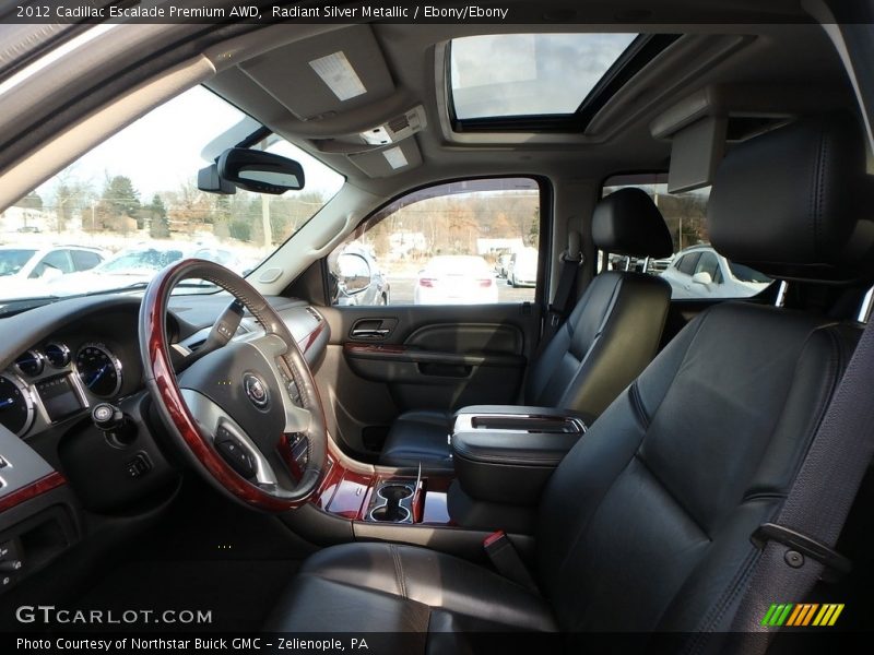 Radiant Silver Metallic / Ebony/Ebony 2012 Cadillac Escalade Premium AWD