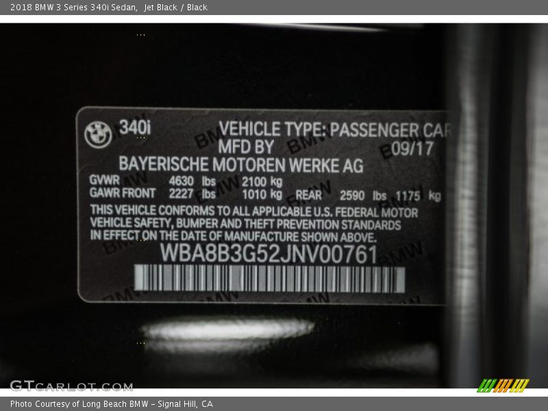 Jet Black / Black 2018 BMW 3 Series 340i Sedan