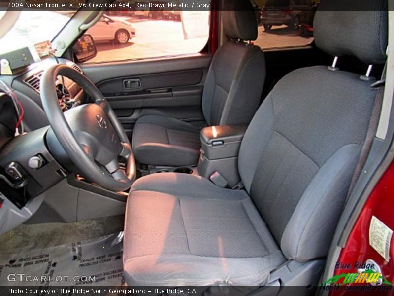Red Brawn Metallic / Gray 2004 Nissan Frontier XE V6 Crew Cab 4x4