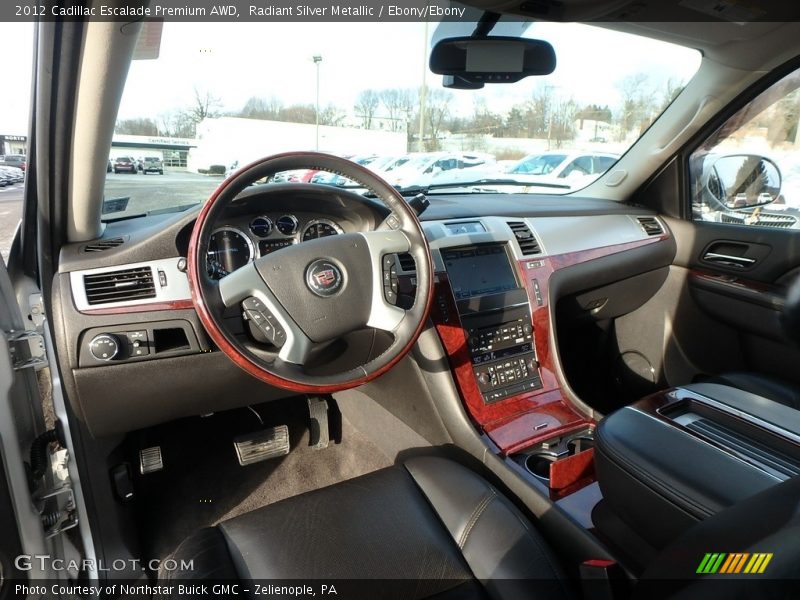 Radiant Silver Metallic / Ebony/Ebony 2012 Cadillac Escalade Premium AWD