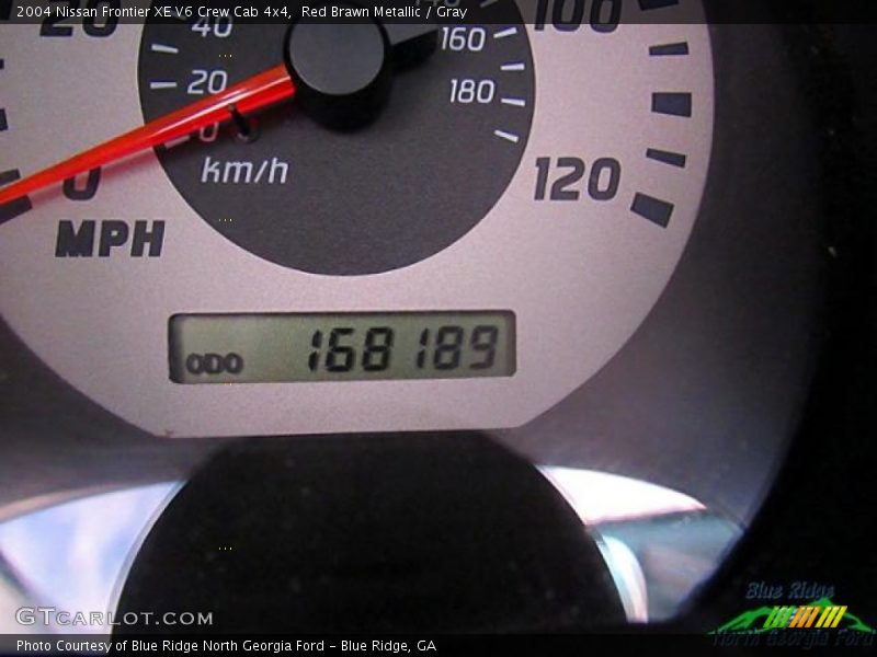 Red Brawn Metallic / Gray 2004 Nissan Frontier XE V6 Crew Cab 4x4