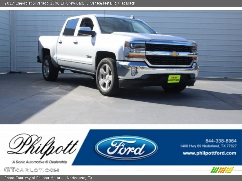 Silver Ice Metallic / Jet Black 2017 Chevrolet Silverado 1500 LT Crew Cab