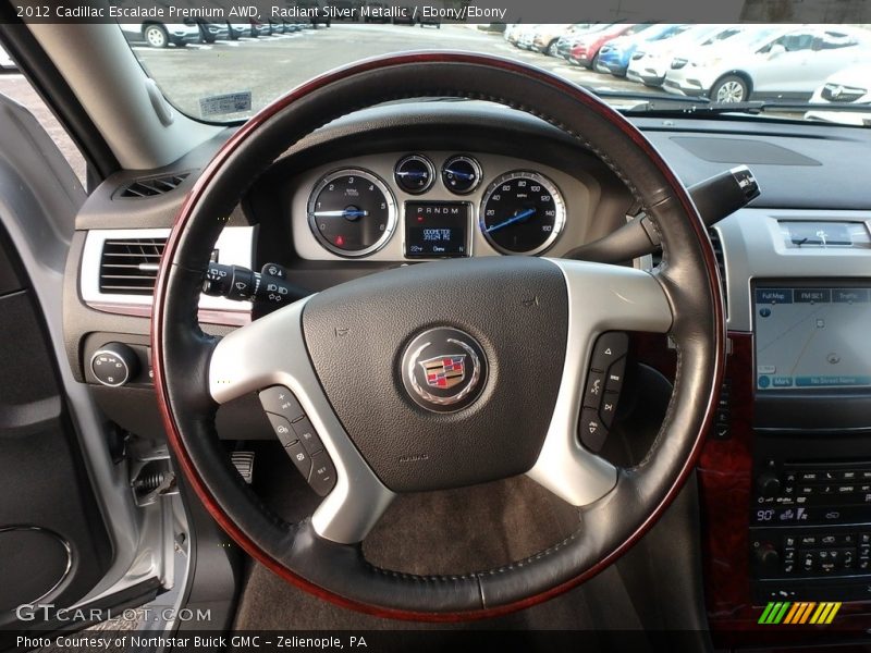 Radiant Silver Metallic / Ebony/Ebony 2012 Cadillac Escalade Premium AWD