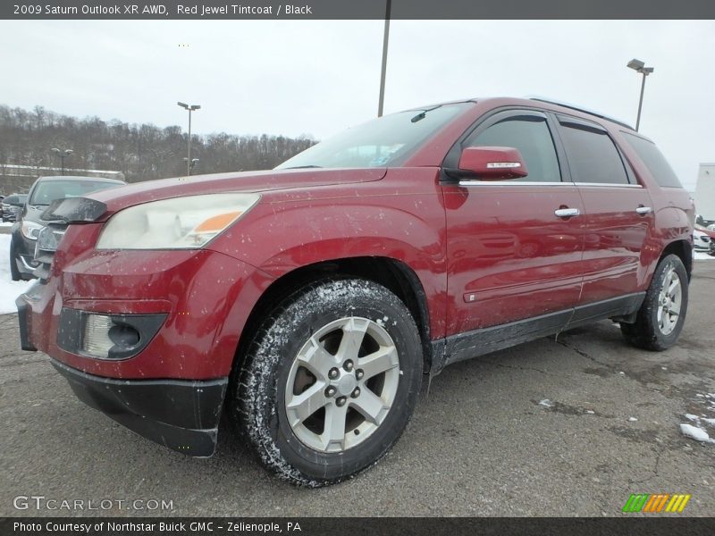 Red Jewel Tintcoat / Black 2009 Saturn Outlook XR AWD