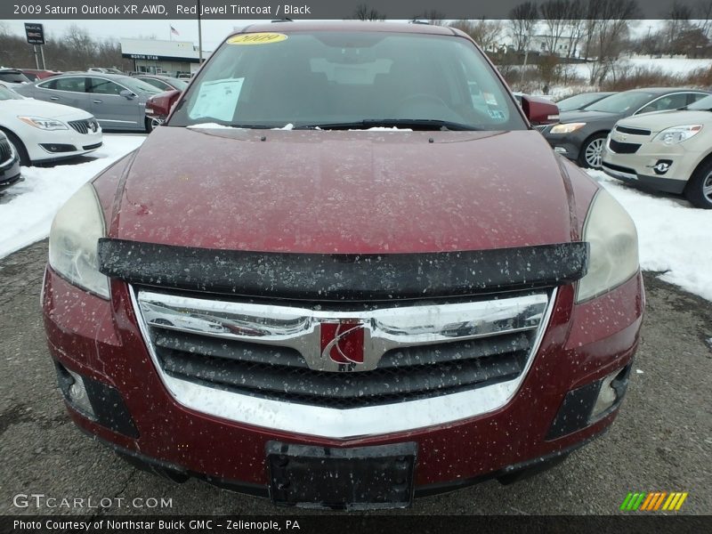 Red Jewel Tintcoat / Black 2009 Saturn Outlook XR AWD