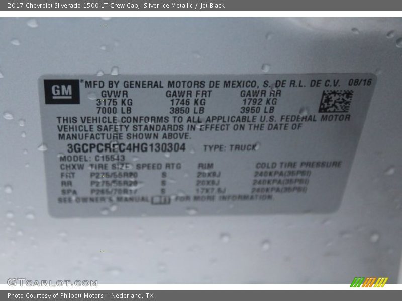 Silver Ice Metallic / Jet Black 2017 Chevrolet Silverado 1500 LT Crew Cab