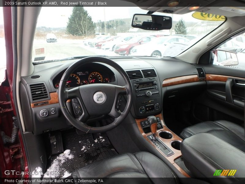 Red Jewel Tintcoat / Black 2009 Saturn Outlook XR AWD