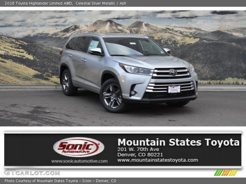 Celestial Silver Metallic / Ash 2018 Toyota Highlander Limited AWD