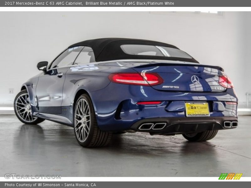 Brilliant Blue Metallic / AMG Black/Platinum White 2017 Mercedes-Benz C 63 AMG Cabriolet