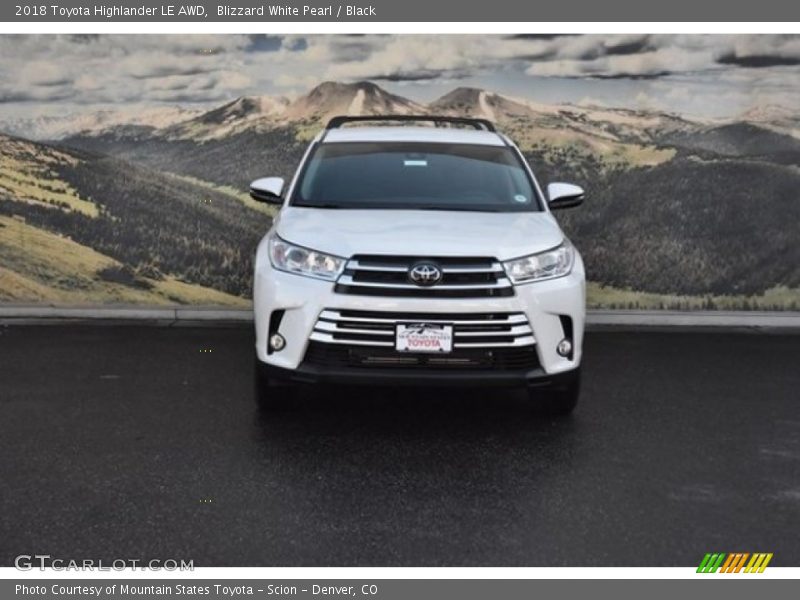 Blizzard White Pearl / Black 2018 Toyota Highlander LE AWD