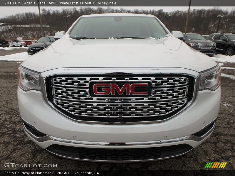White Frost Tricoat / Cocoa/Shale 2018 GMC Acadia Denali AWD