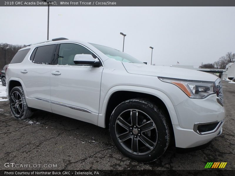 White Frost Tricoat / Cocoa/Shale 2018 GMC Acadia Denali AWD