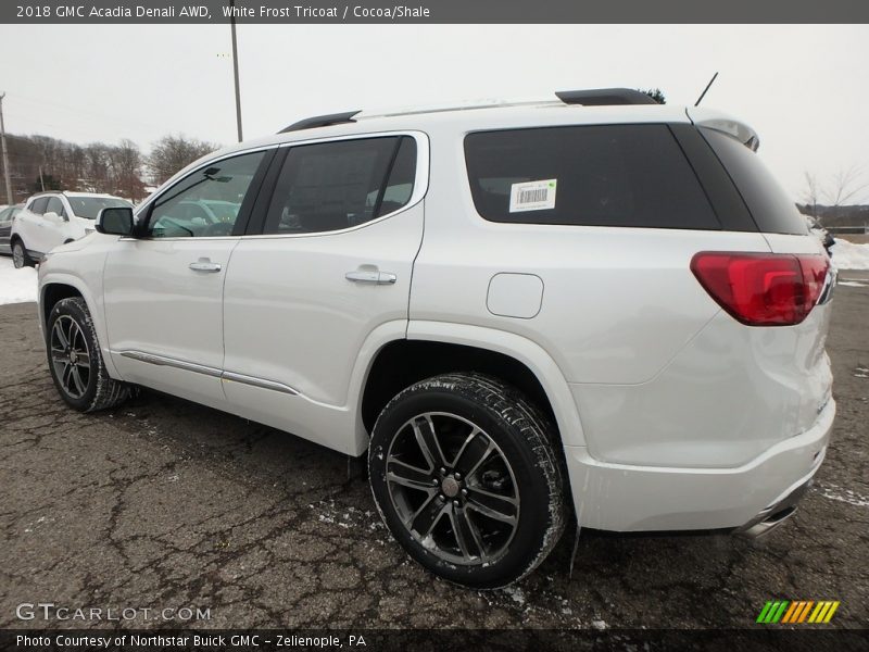 White Frost Tricoat / Cocoa/Shale 2018 GMC Acadia Denali AWD