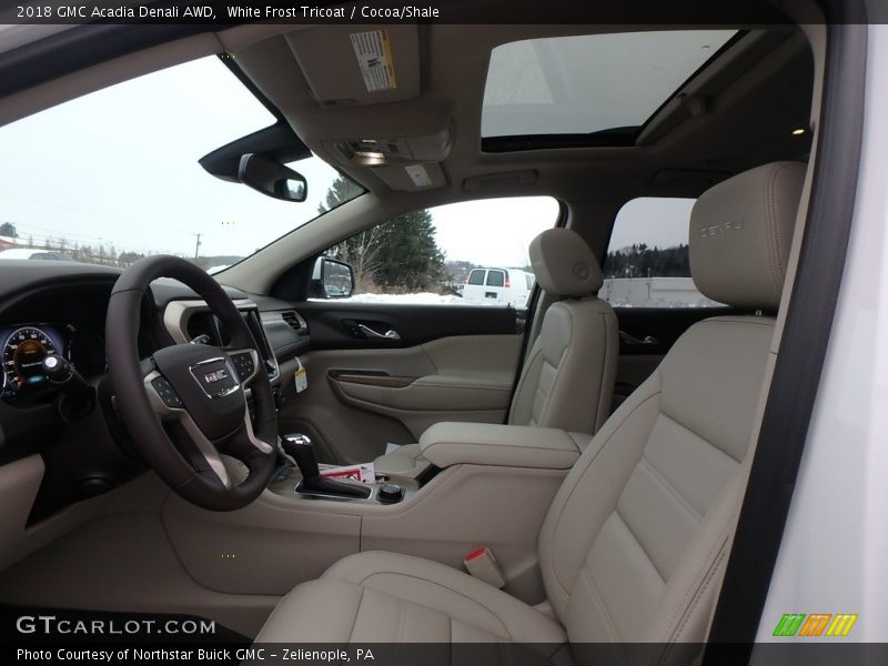 White Frost Tricoat / Cocoa/Shale 2018 GMC Acadia Denali AWD
