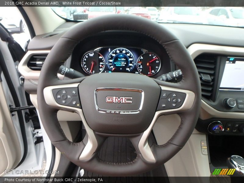 White Frost Tricoat / Cocoa/Shale 2018 GMC Acadia Denali AWD