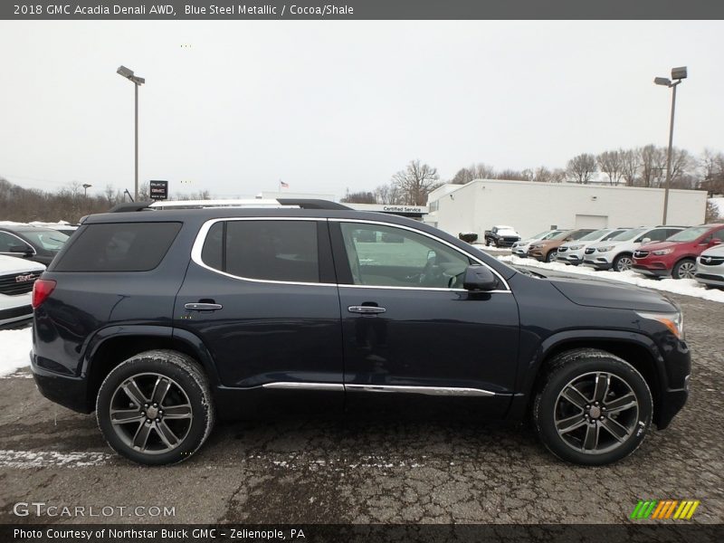 Blue Steel Metallic / Cocoa/Shale 2018 GMC Acadia Denali AWD