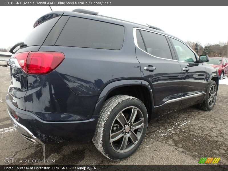 Blue Steel Metallic / Cocoa/Shale 2018 GMC Acadia Denali AWD