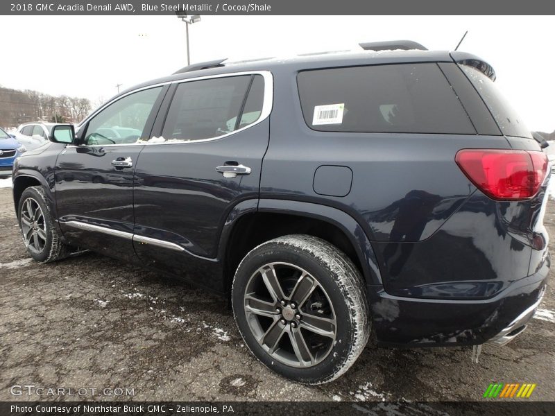 Blue Steel Metallic / Cocoa/Shale 2018 GMC Acadia Denali AWD