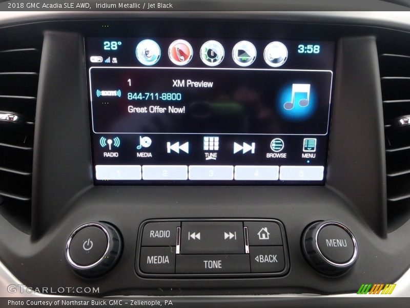 Iridium Metallic / Jet Black 2018 GMC Acadia SLE AWD