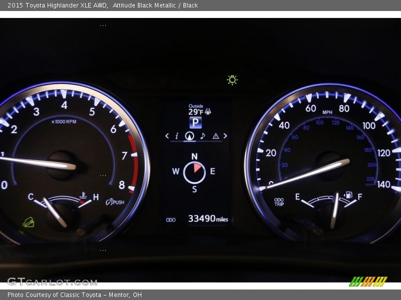 Attitude Black Metallic / Black 2015 Toyota Highlander XLE AWD