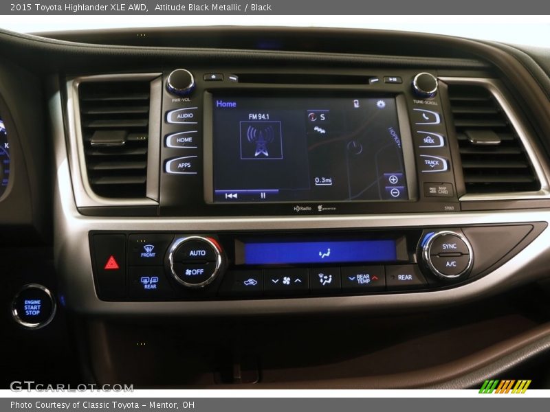 Attitude Black Metallic / Black 2015 Toyota Highlander XLE AWD