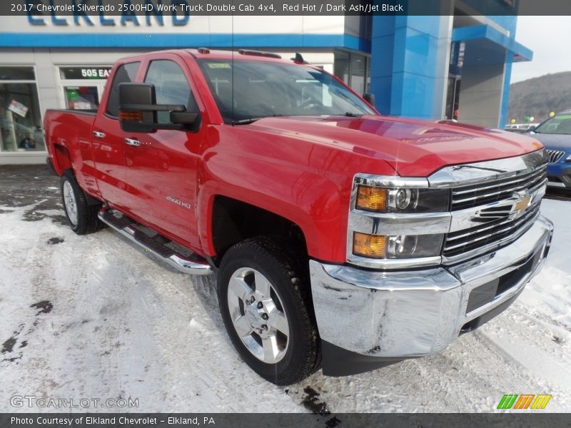 Red Hot / Dark Ash/Jet Black 2017 Chevrolet Silverado 2500HD Work Truck Double Cab 4x4