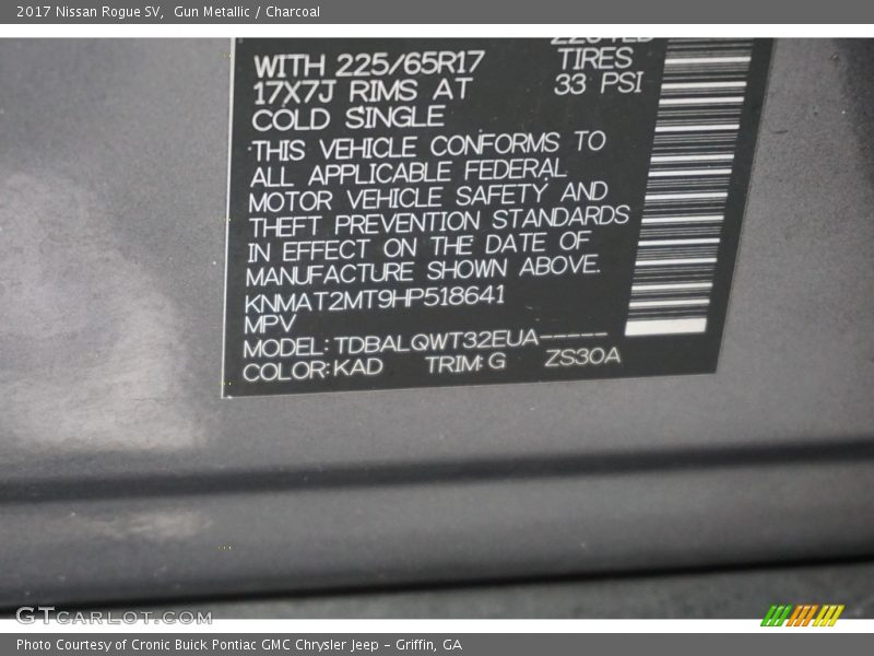 Gun Metallic / Charcoal 2017 Nissan Rogue SV