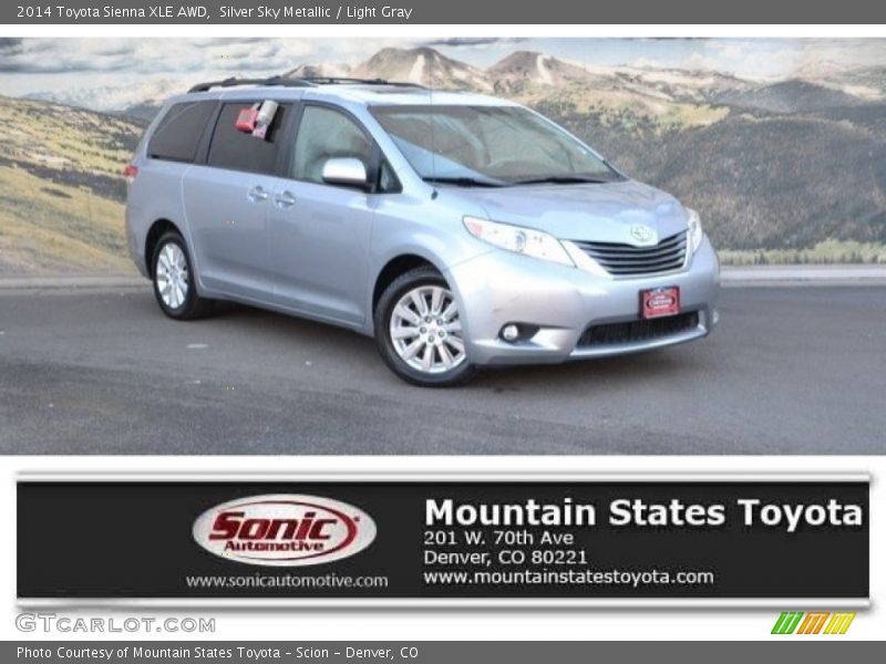 Silver Sky Metallic / Light Gray 2014 Toyota Sienna XLE AWD