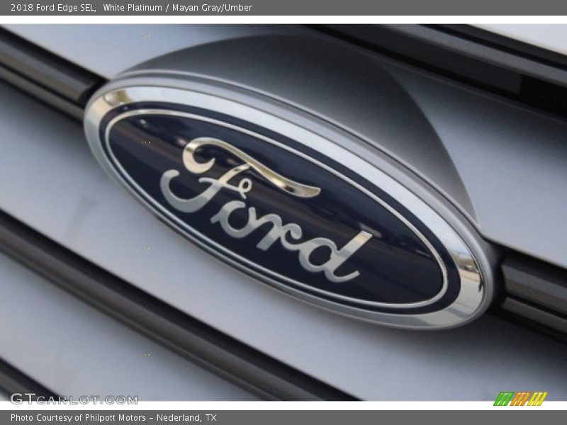 White Platinum / Mayan Gray/Umber 2018 Ford Edge SEL