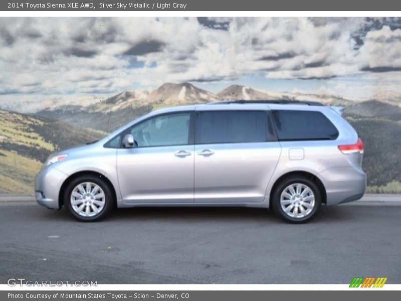 Silver Sky Metallic / Light Gray 2014 Toyota Sienna XLE AWD