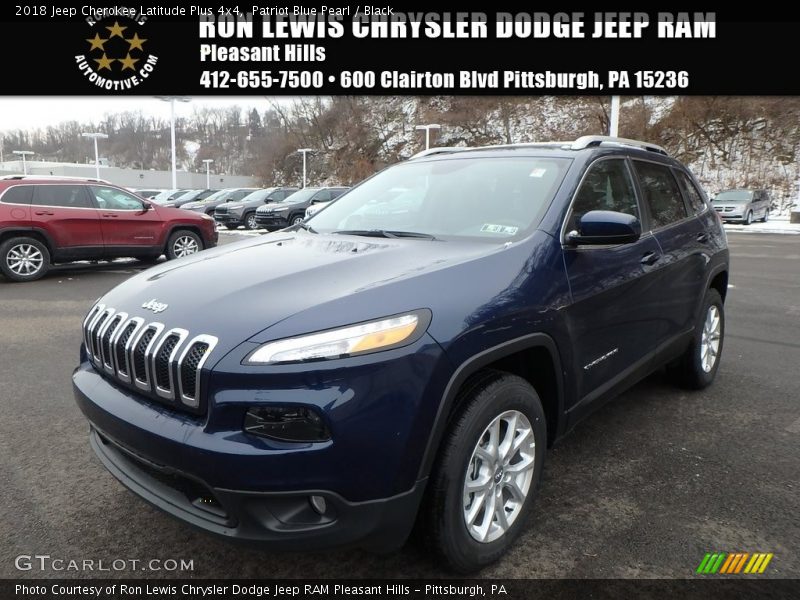 Patriot Blue Pearl / Black 2018 Jeep Cherokee Latitude Plus 4x4